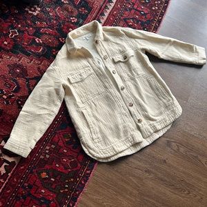 Madwell - Khaki waffle textured button up